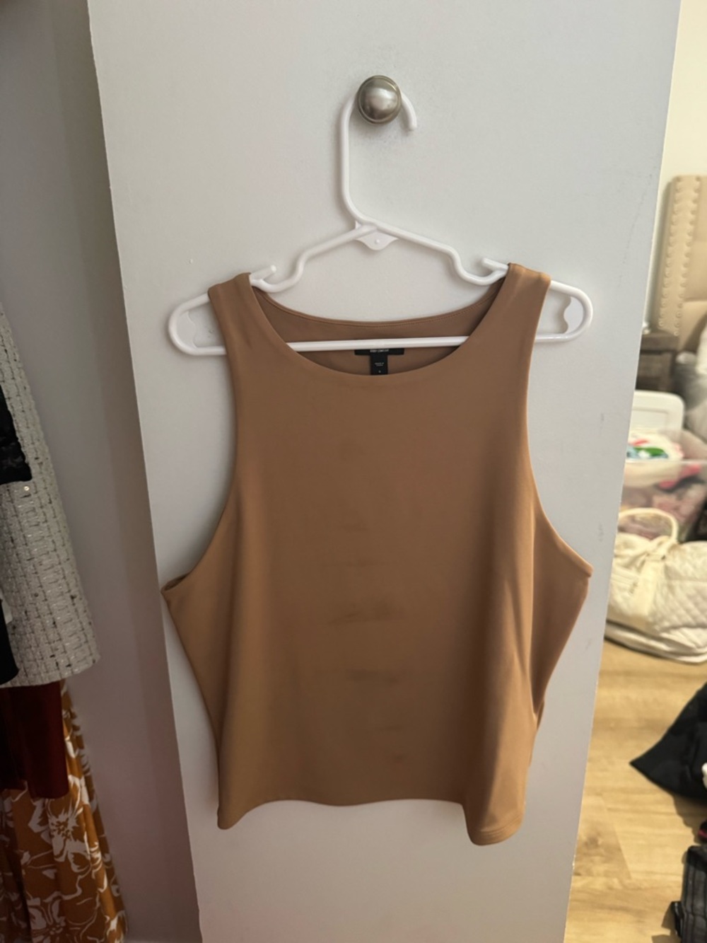 Express Sleeveless Tank Top in Camel Brown